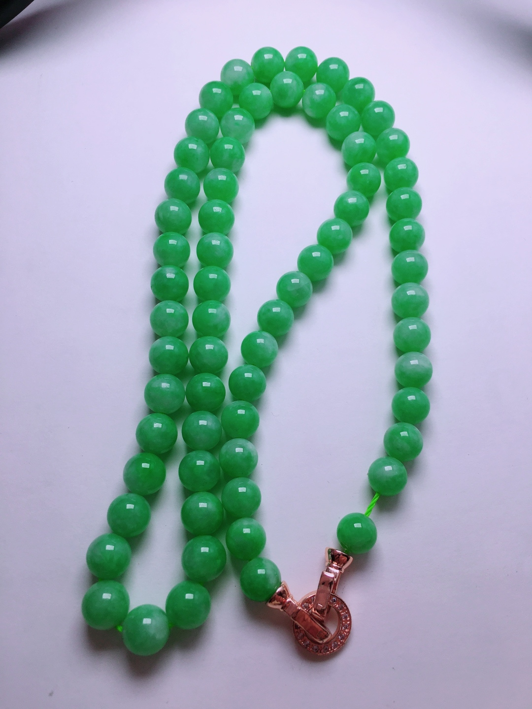 ️高冰绿珠子项链，晶莹剔透，新颖时尚，8-8.8