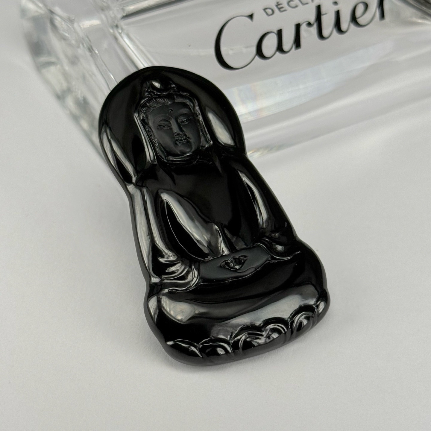 精品墨翠观音 种好色正 黑度极好 打灯通透 油性十足 尺寸56.3