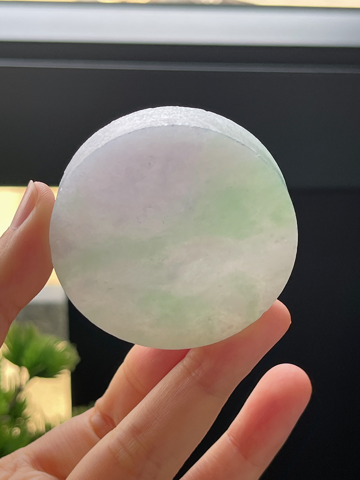 翡翠冰糯飘花镯心