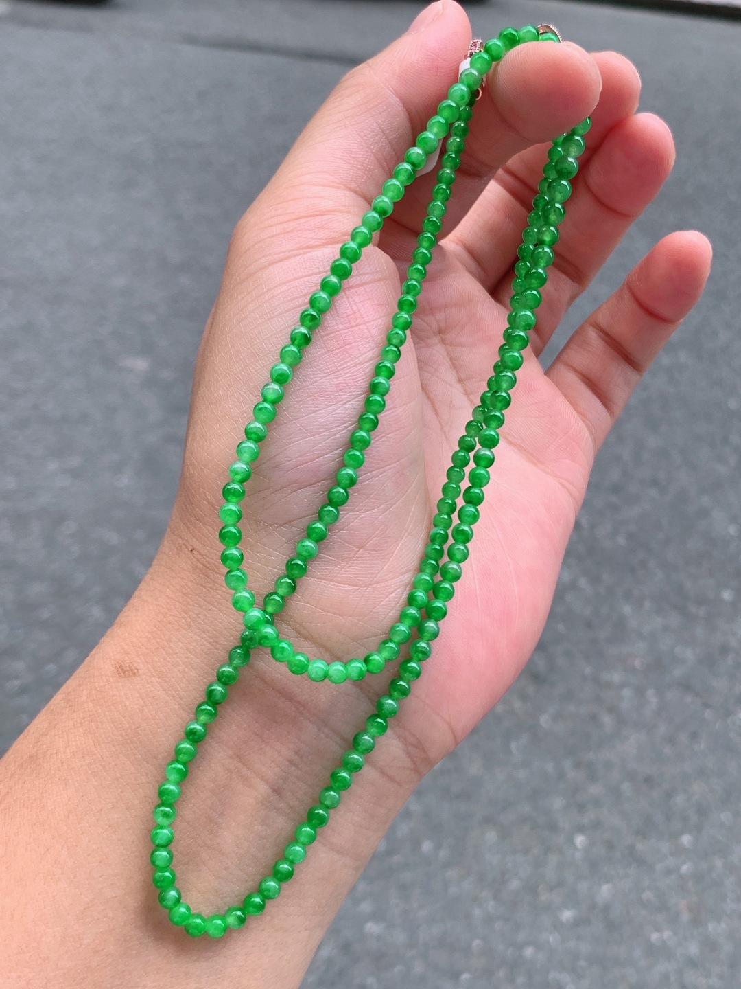 ️ 3.3mm-4.3mm173颗满绿项链 不议