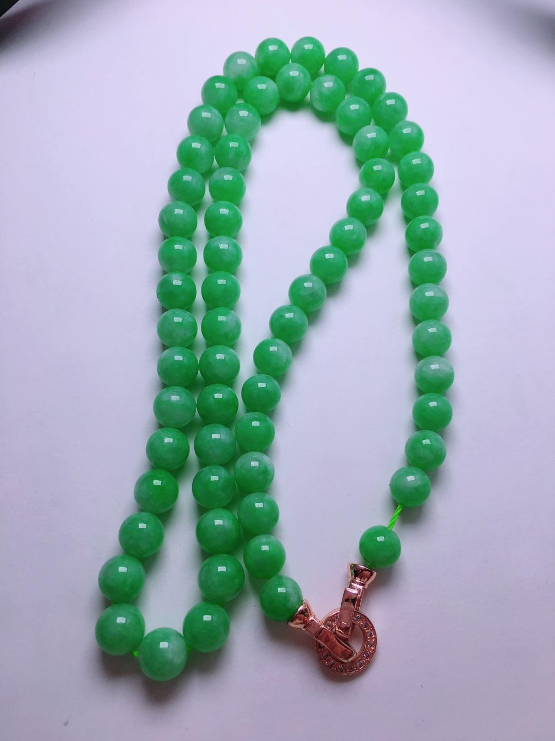 ️高冰绿珠子项链，晶莹剔透，新颖时尚，8-8.8