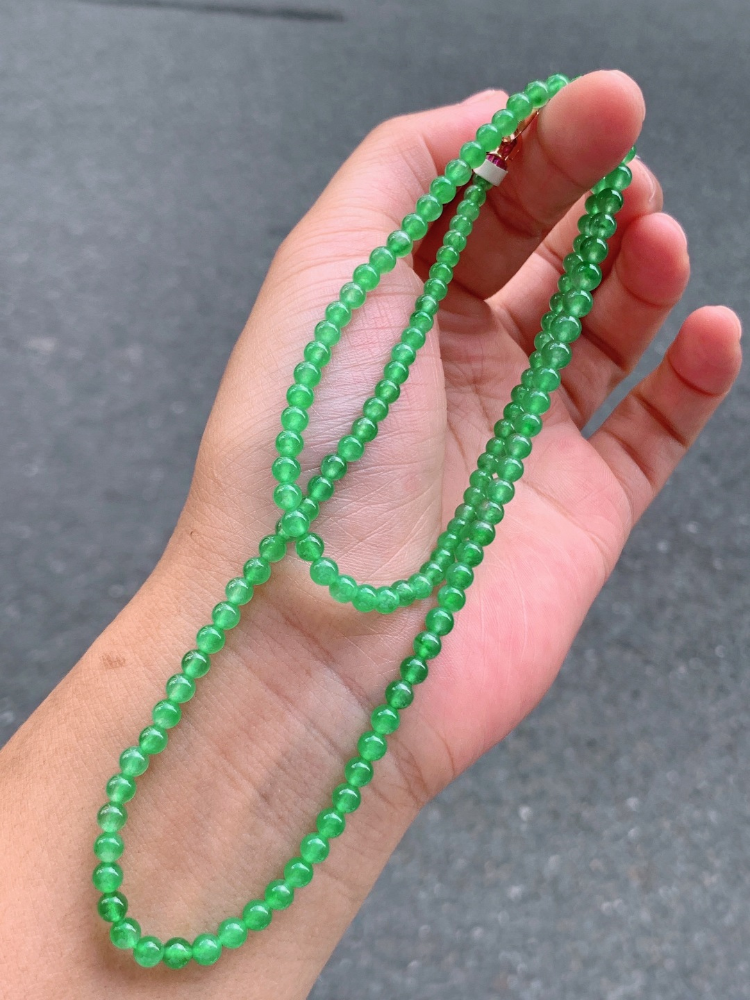 ️ 4mm-5.3mm135颗冰绿项链 不议