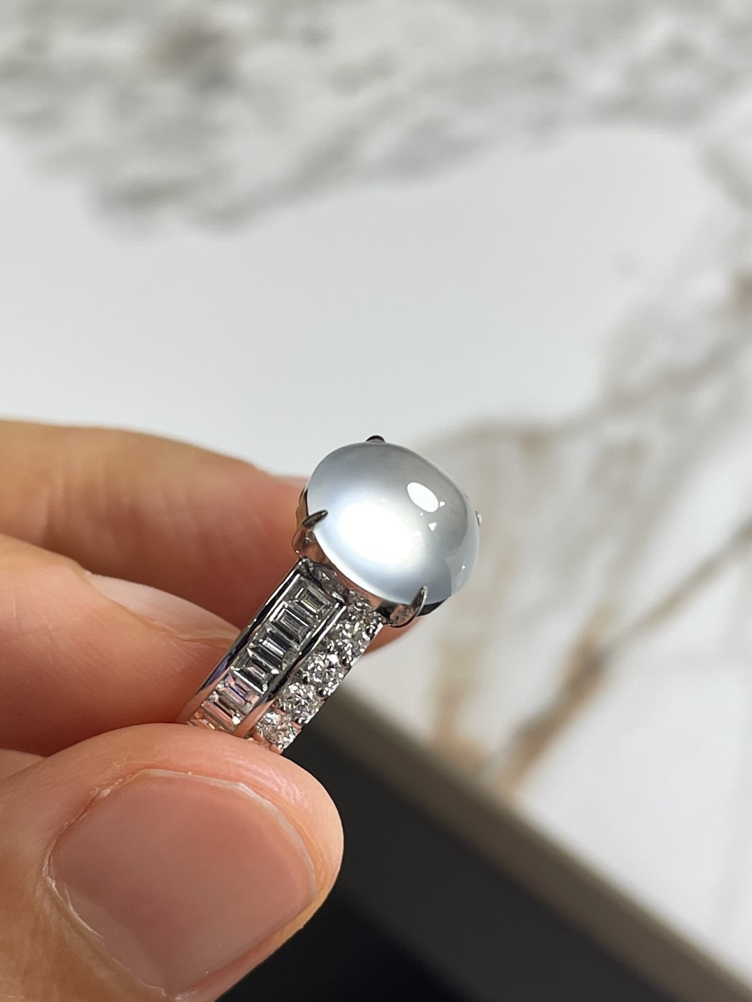 ️ 玻璃种蛋面戒指 裸石：9.5*8*4.5mm 整体：9.5*8*8.5mm