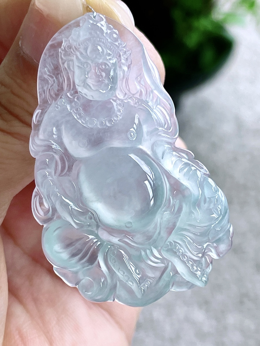 【裸石】高冰黄财神吊坠【说明】缅料 无裂 性比高【尺寸】50-31.5-5.5【重量】14.5克
