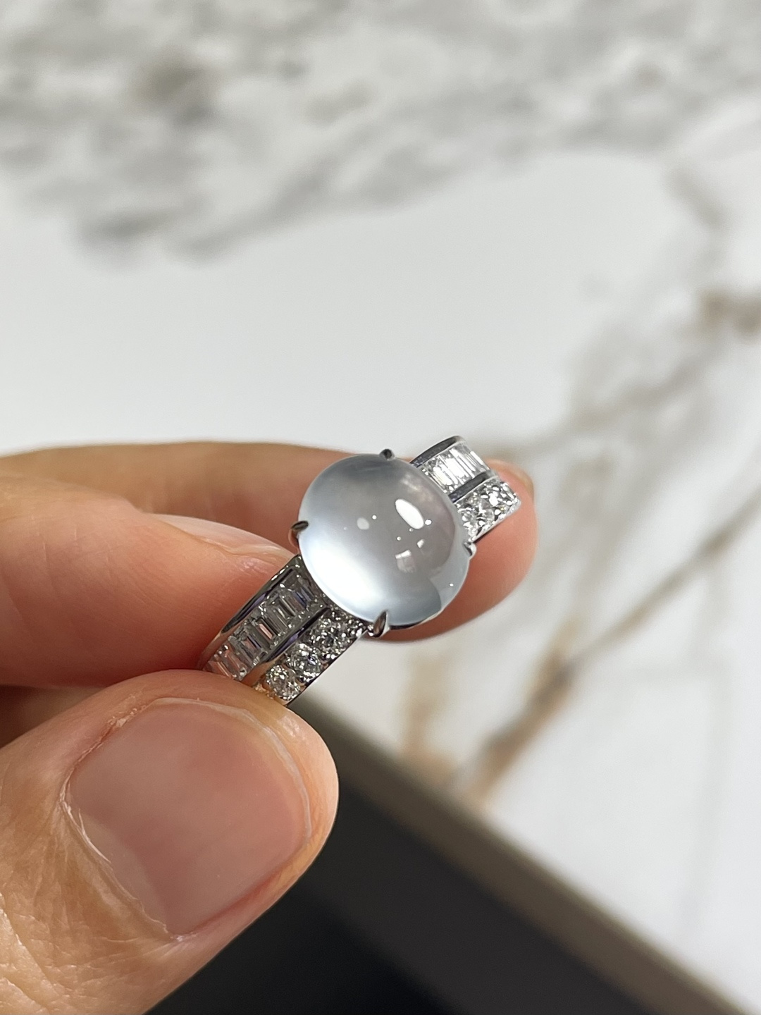 ️ 玻璃种蛋面戒指 裸石：9.5*8*4.5mm 整体：9.5*8*8.5mm