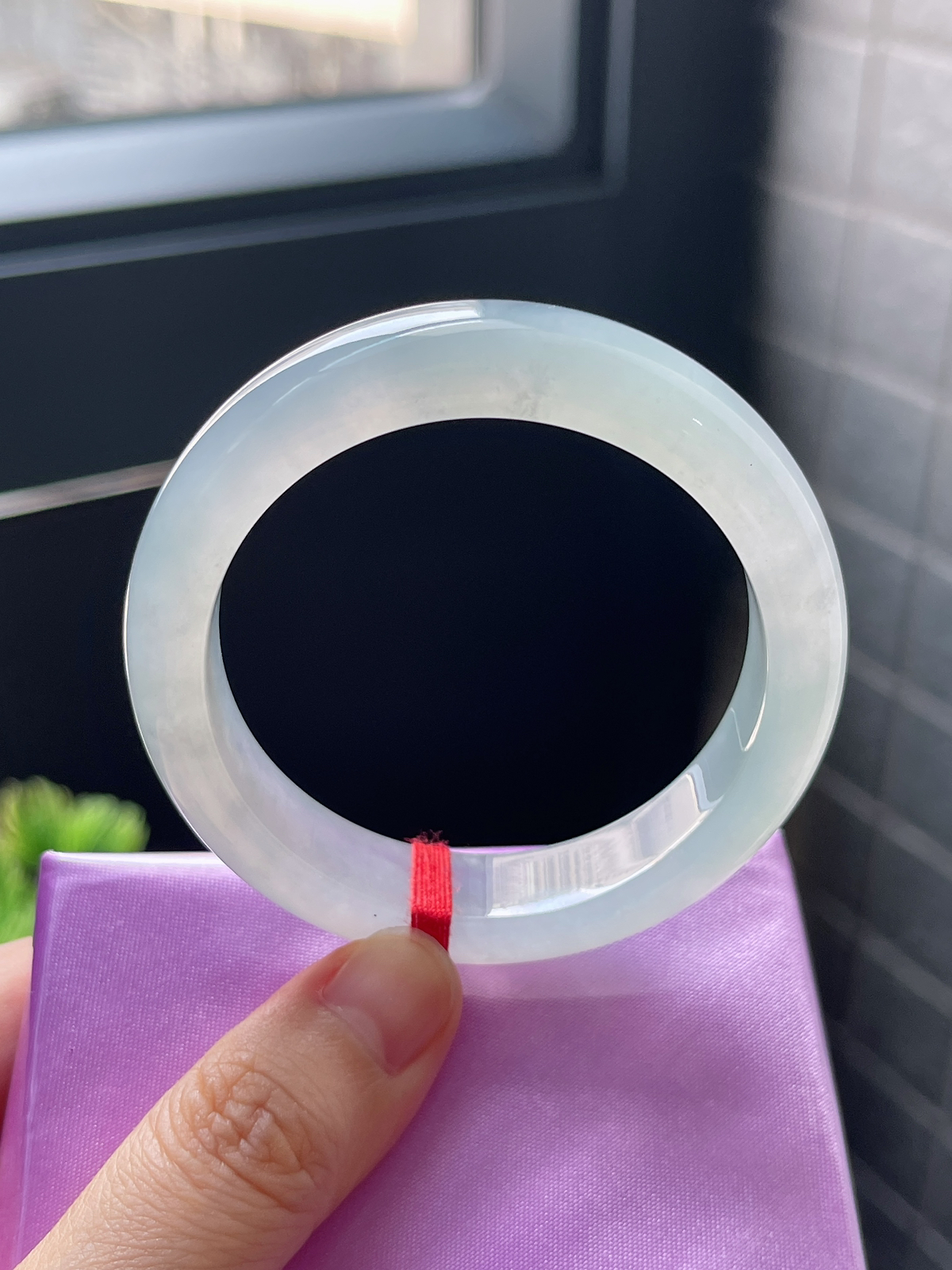 正圈49.2，冰种白月光小圈口翡翠手镯