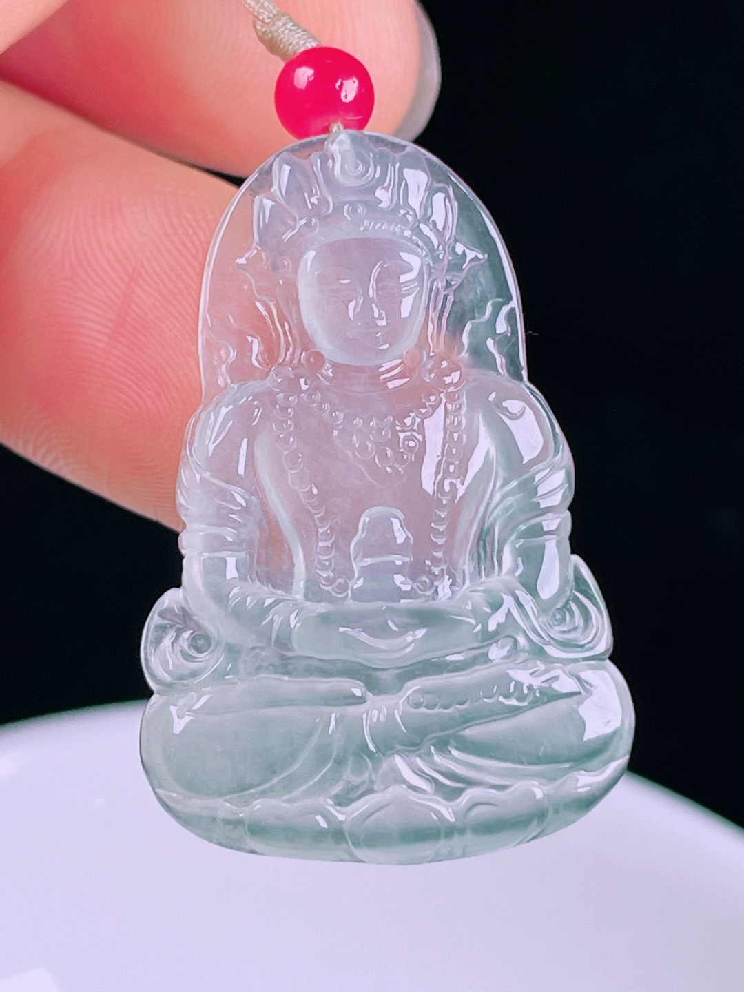 ️高冰度母，老种起光，细底通透，尺寸：33/22.6/3.1mm0526