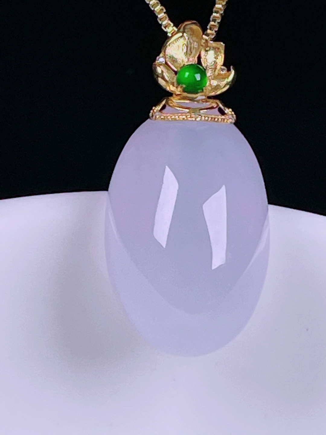 ️冰种鸽子蛋，老种起光，细底通透，尺寸：27/13/9mm0526