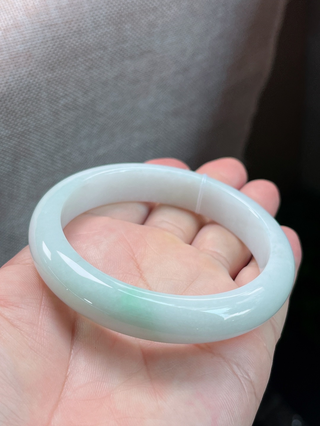四号正圈白底青手镯，无裂，尺寸58.9-12.5-8mm w26nyb