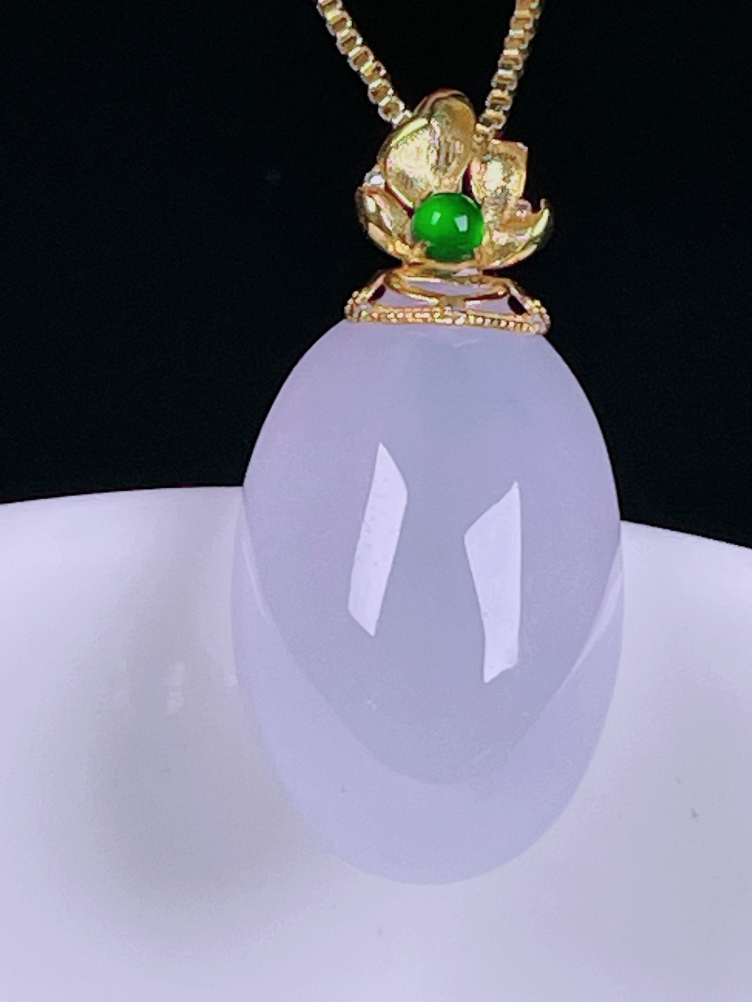 ️冰种鸽子蛋，老种起光，细底通透，尺寸：27/13/9mm0526