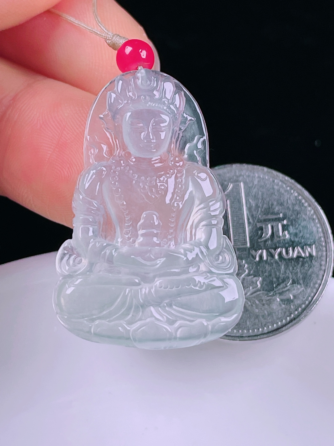 ️高冰度母，老种起光，细底通透，尺寸：33/22.6/3.1mm0526