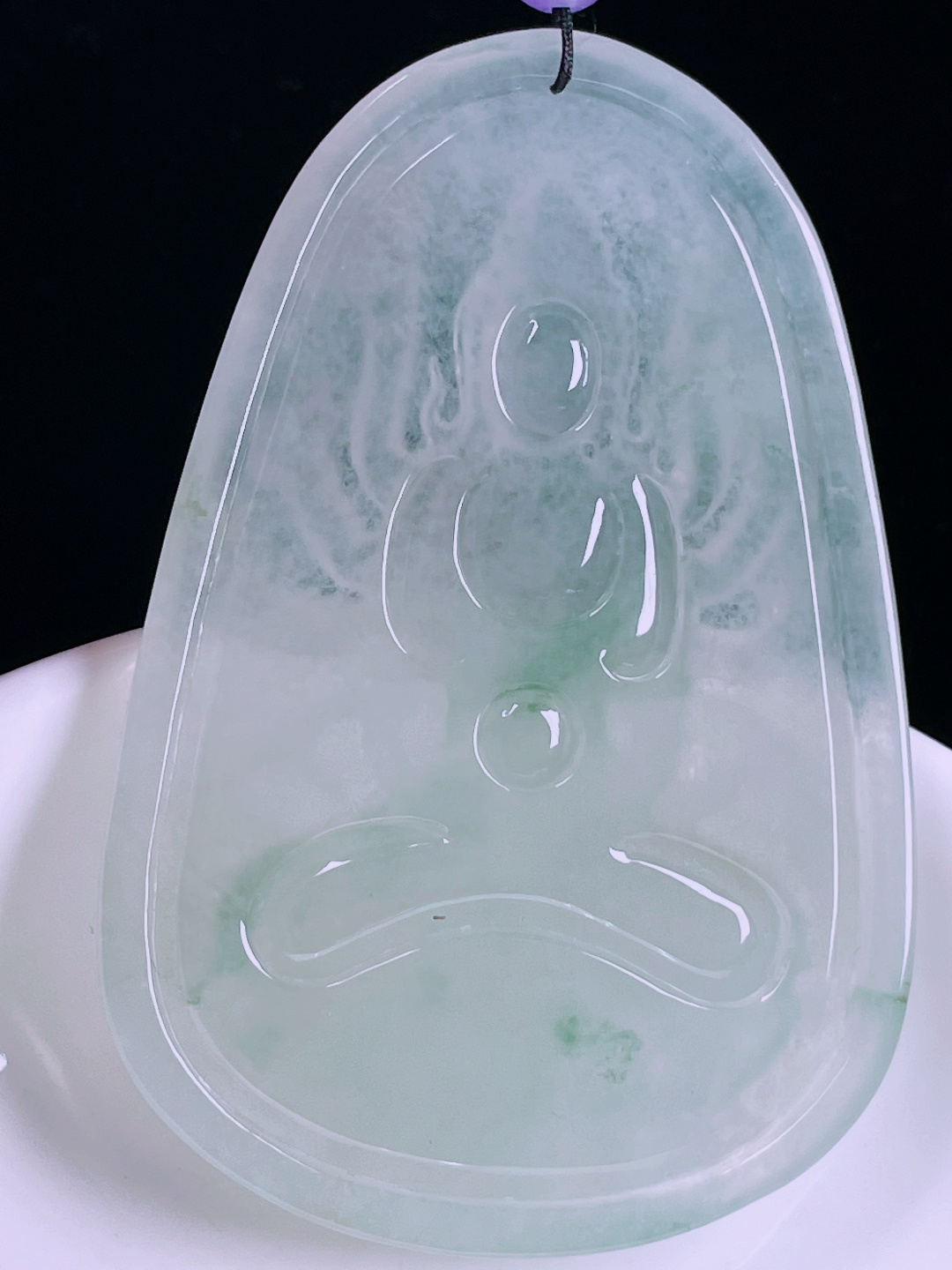 ️冰种千手观音，老种起光，细底通透，尺寸：66/44.5/5.8mm0526