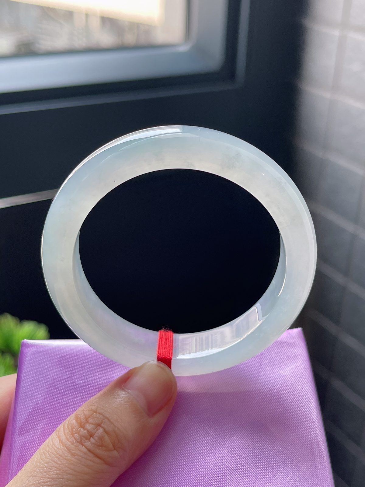 正圈49.2，冰种白月光小圈口翡翠手镯