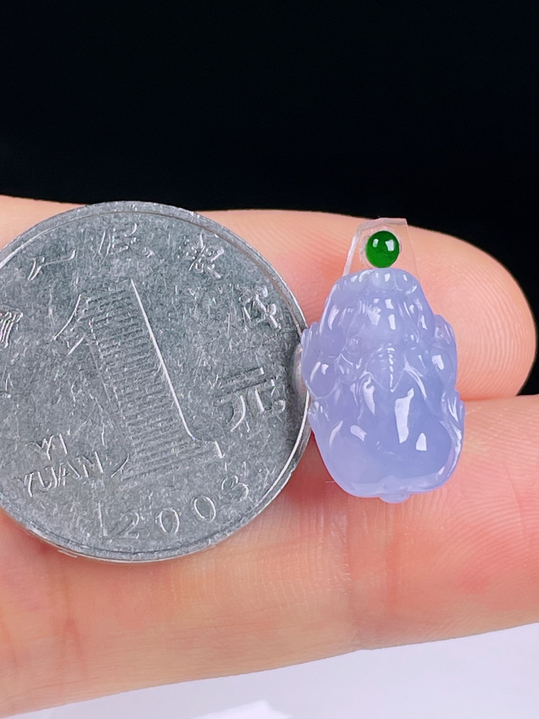 ️貔貅，老种起光，细底通透，尺寸：15.5/10.8/7.9mm0526