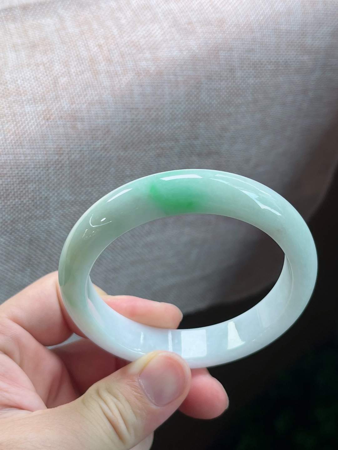 三号正圈白底青手镯，无裂，尺寸58.9-13.3-8.3mm w26nyb