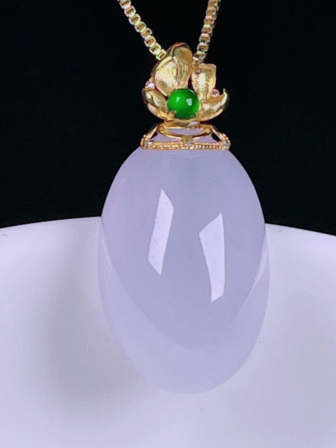 ️冰种鸽子蛋，老种起光，细底通透，尺寸：27/13/9mm0526