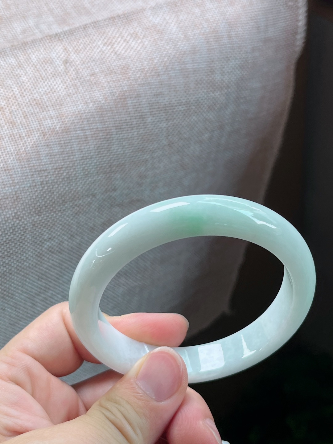 四号正圈白底青手镯，无裂，尺寸58.9-12.5-8mm w26nyb