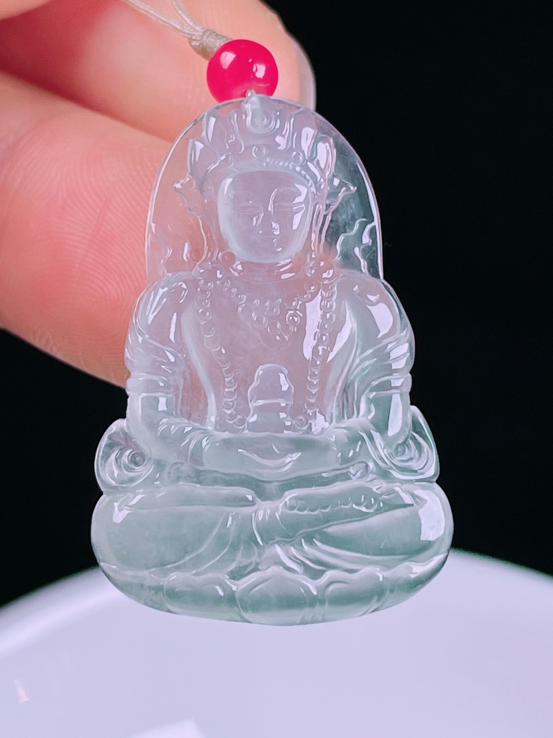 ️高冰度母，老种起光，细底通透，尺寸：33/22.6/3.1mm0526