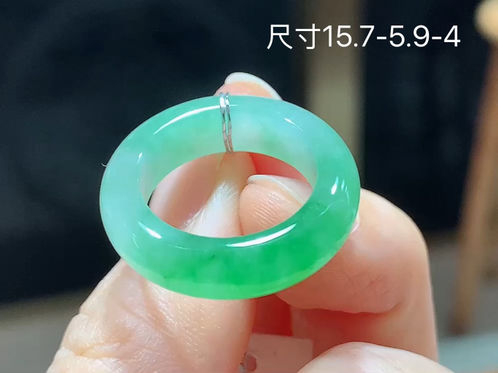 ️ 冰飘绿戒圈 老坑冰透 种老水足 水润光泽 性比高 无裂, 尺寸看图