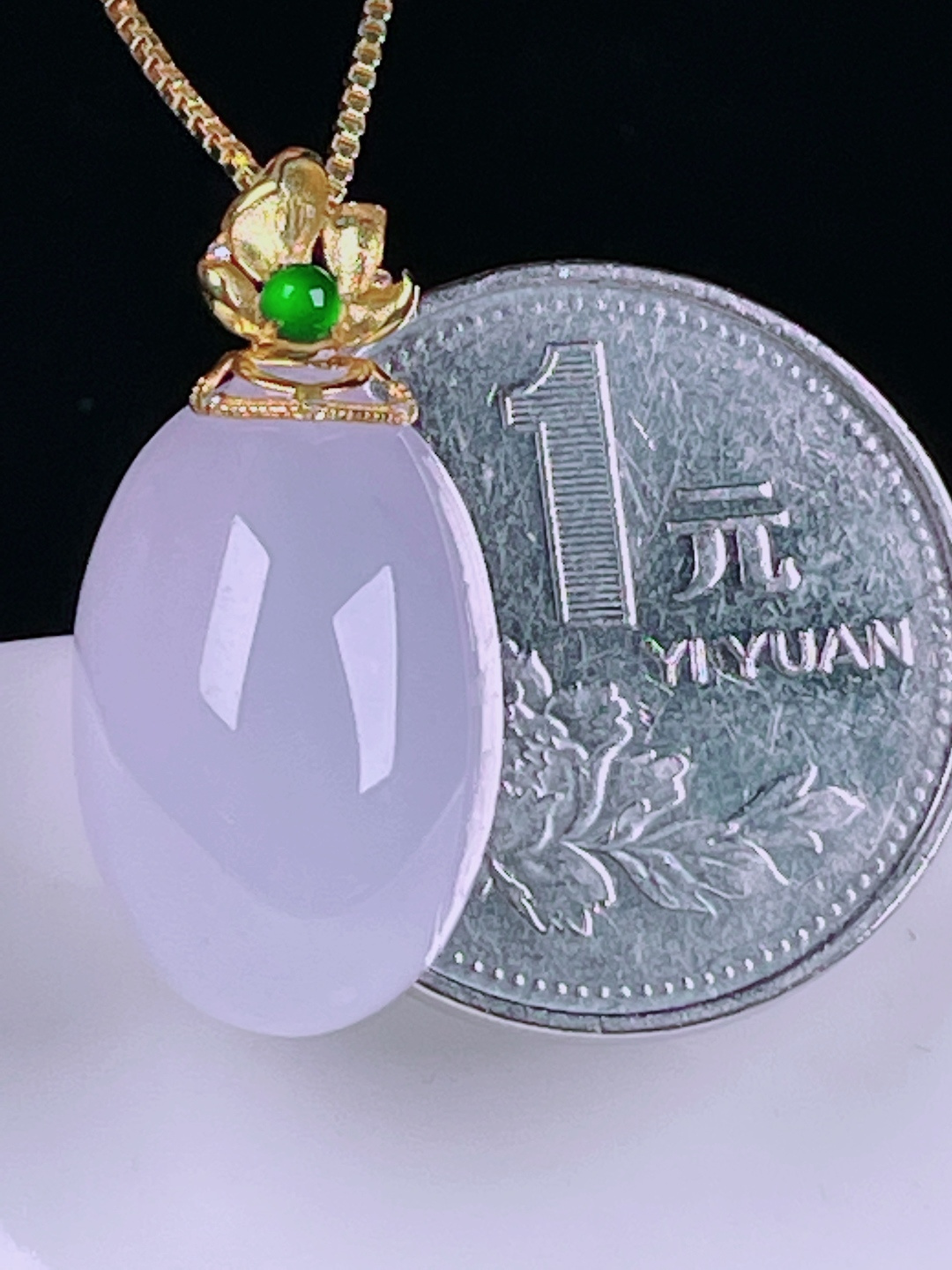 ️冰种鸽子蛋，老种起光，细底通透，尺寸：27/13/9mm0526