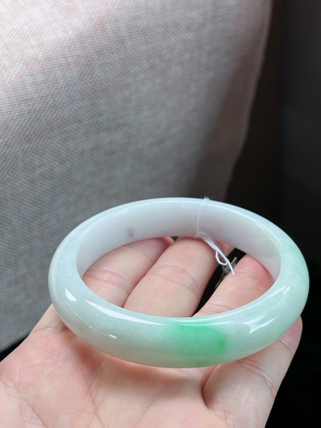 三号正圈白底青手镯，无裂，尺寸58.9-13.3-8.3mm w26nyb