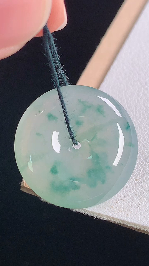 冰飘花平安扣，尺寸:23.5-5.9mm 23