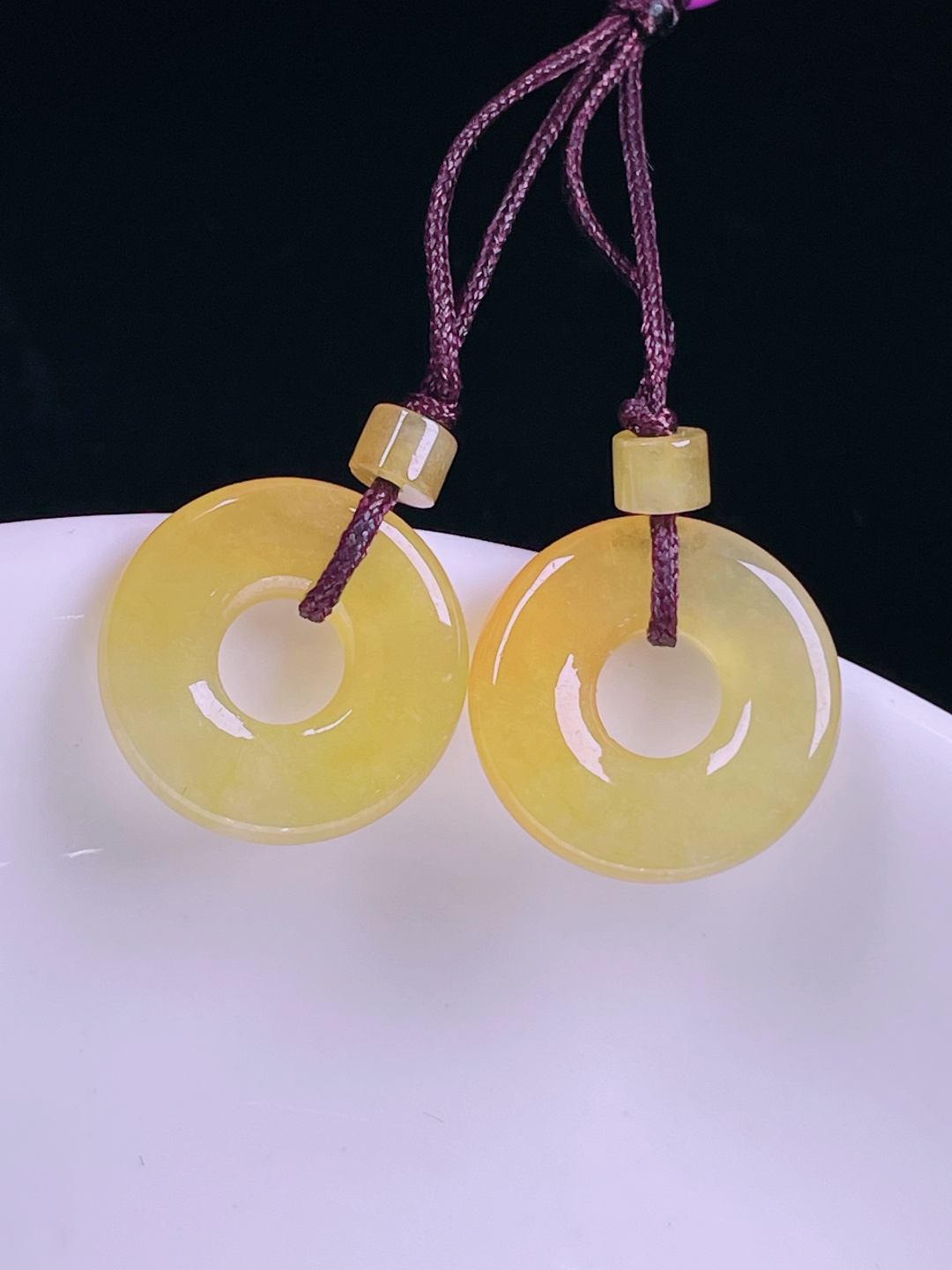 ️冰黄耳坠，老种起光，细底通透，尺寸：裸石14.8/2.9mm0527
