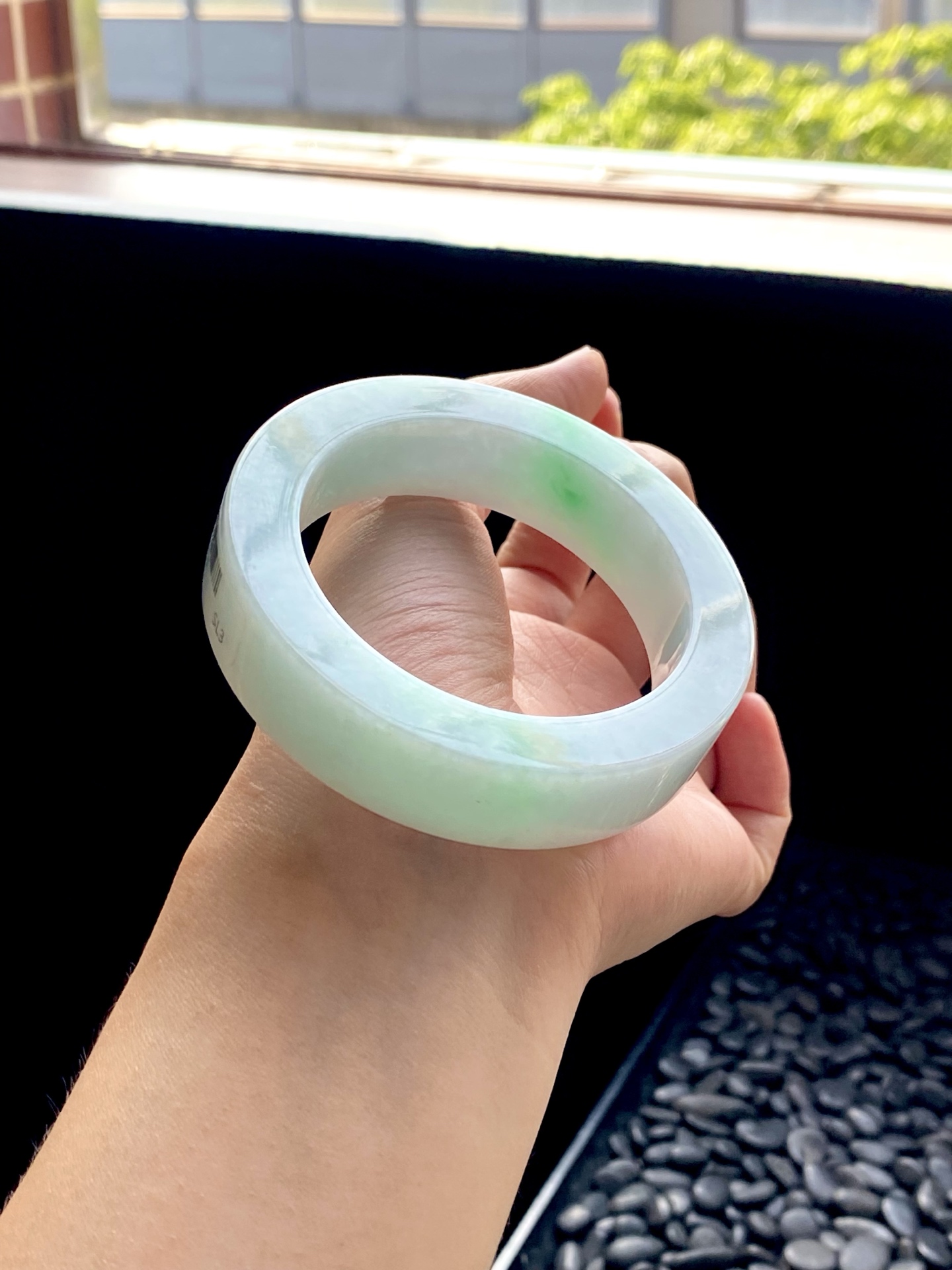 白底青宽版镯胚 D0427-7 ⭕️75.7-56-15.6-9.8 可做56～59正圈