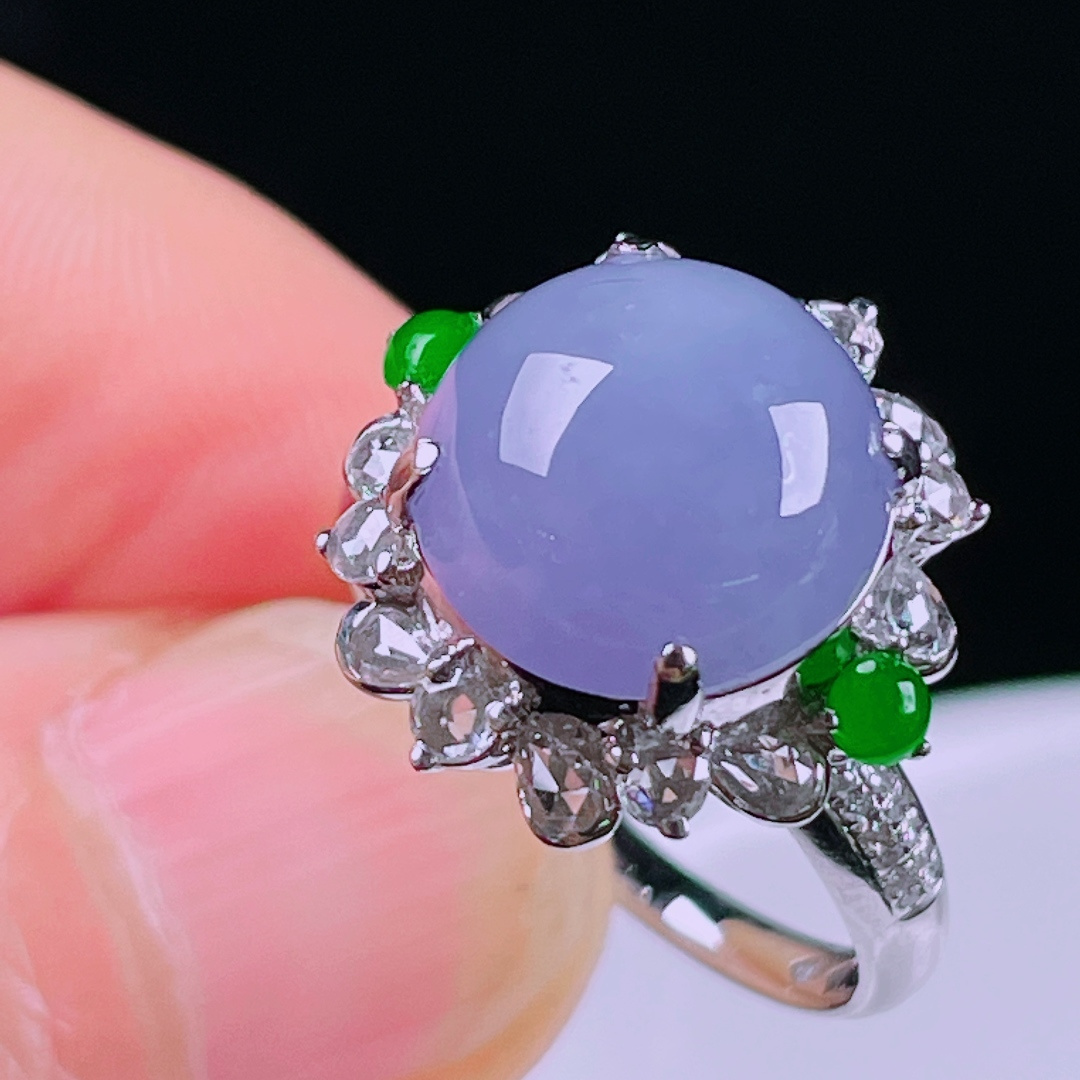 ️戒指，老种起光，细底通透，尺寸：裸石12/12/8mm0527