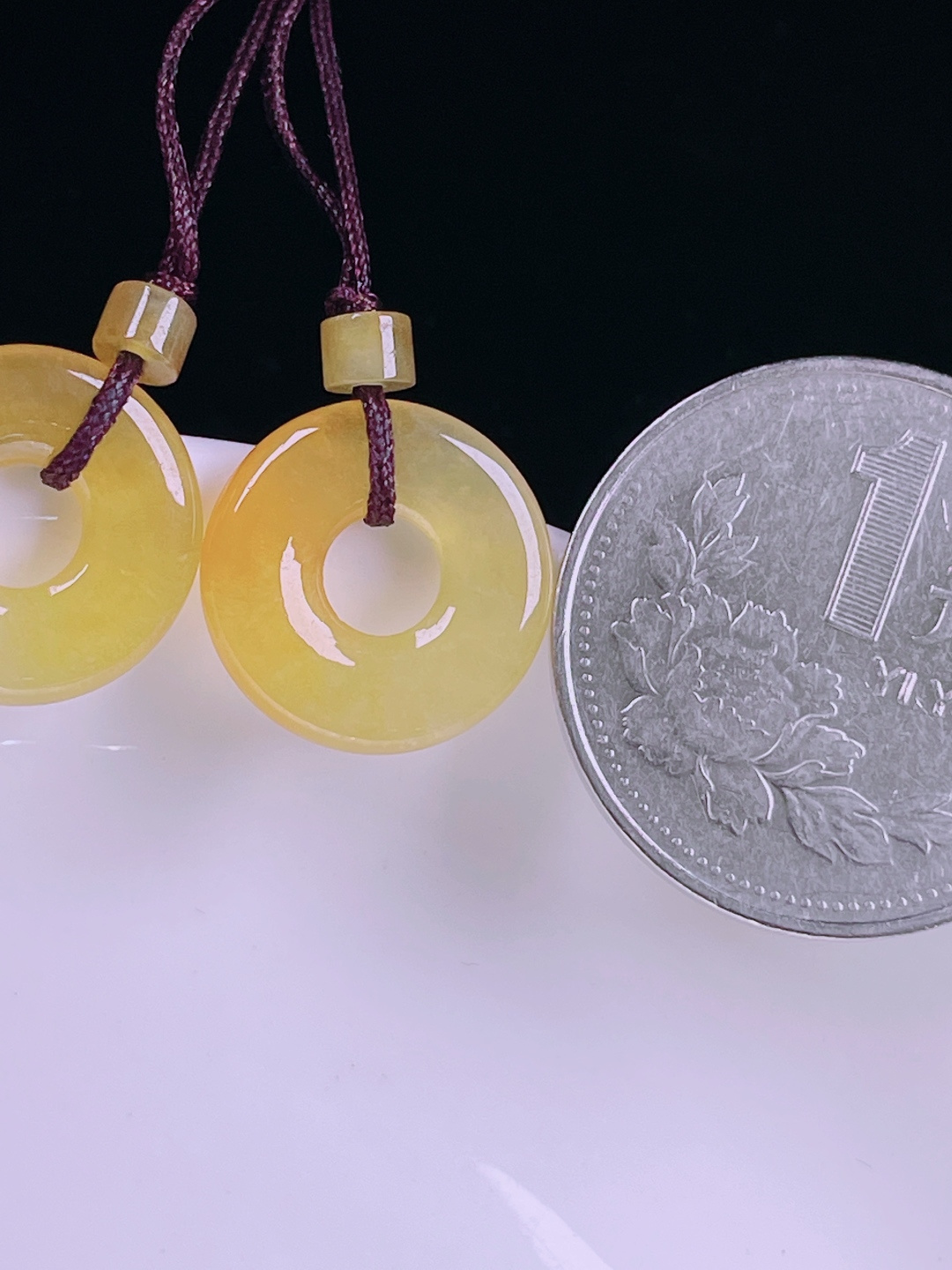 ️冰黄耳坠，老种起光，细底通透，尺寸：裸石14.8/2.9mm0527
