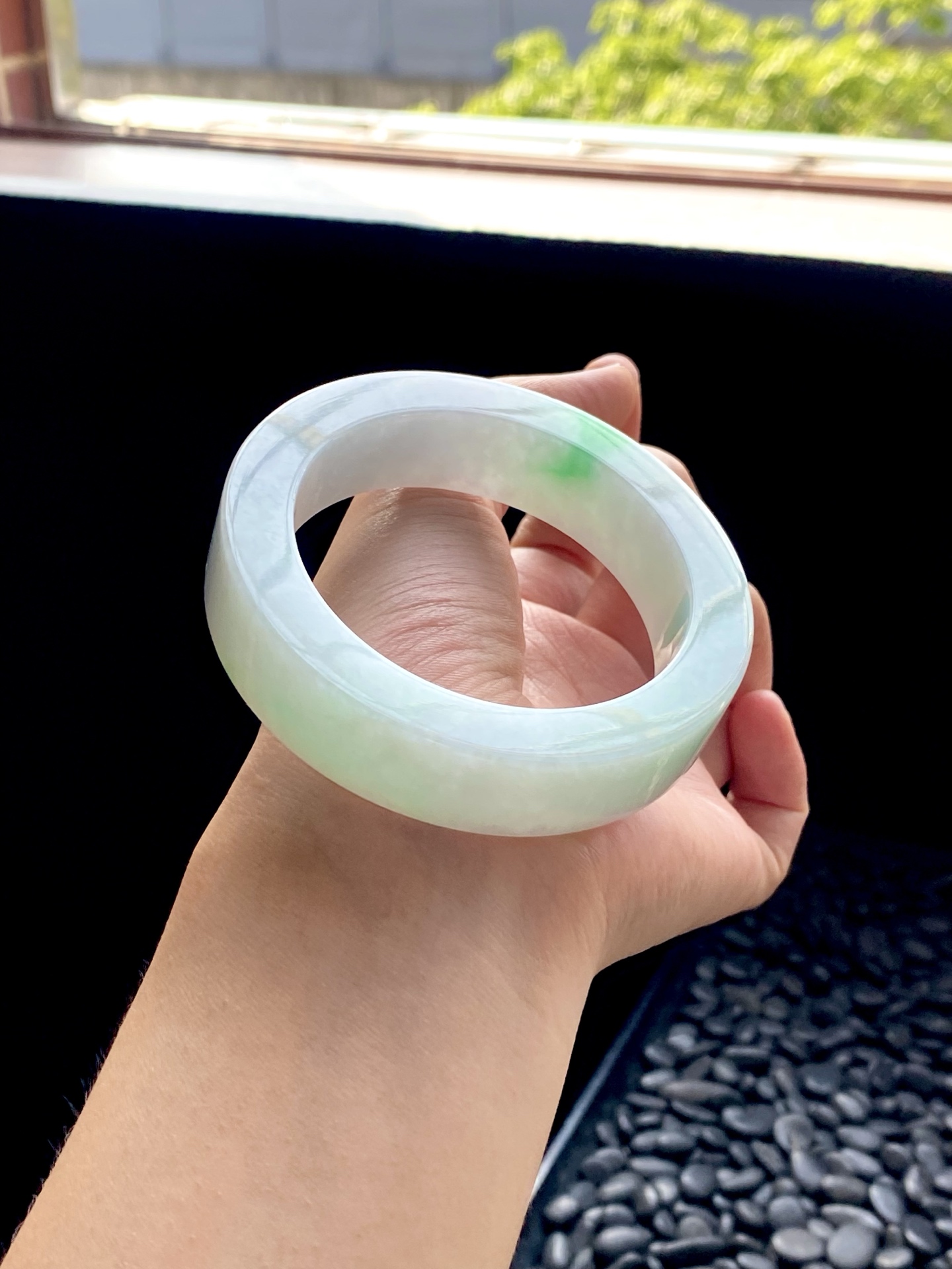 白底青宽版镯胚 D0427-3 ⭕️75.8-56.5-15.5-9.8 可做57～59正圈