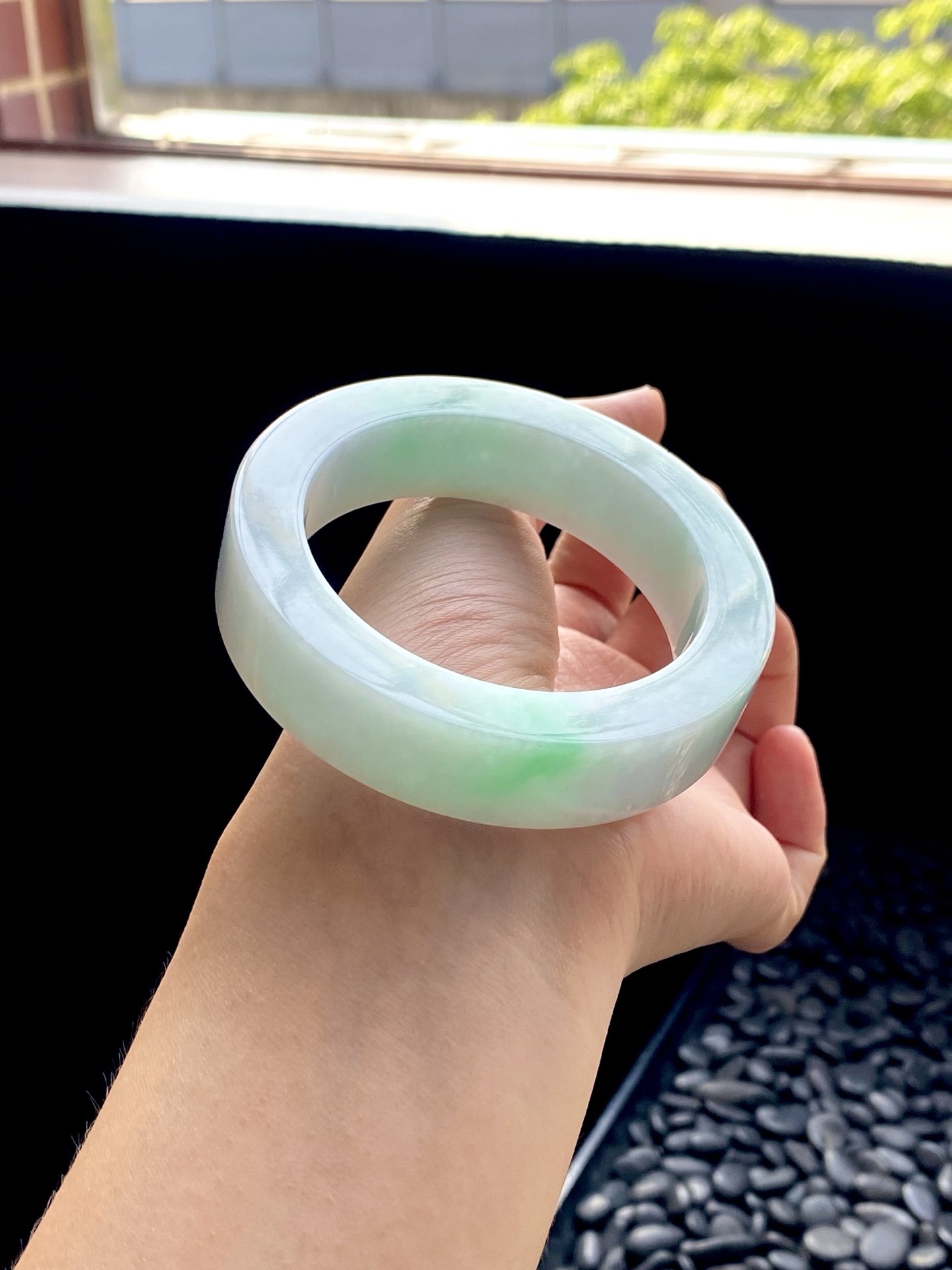 白底青宽版镯胚 D0427-7 ⭕️75.7-56-15.6-9.8 可做56～59正圈