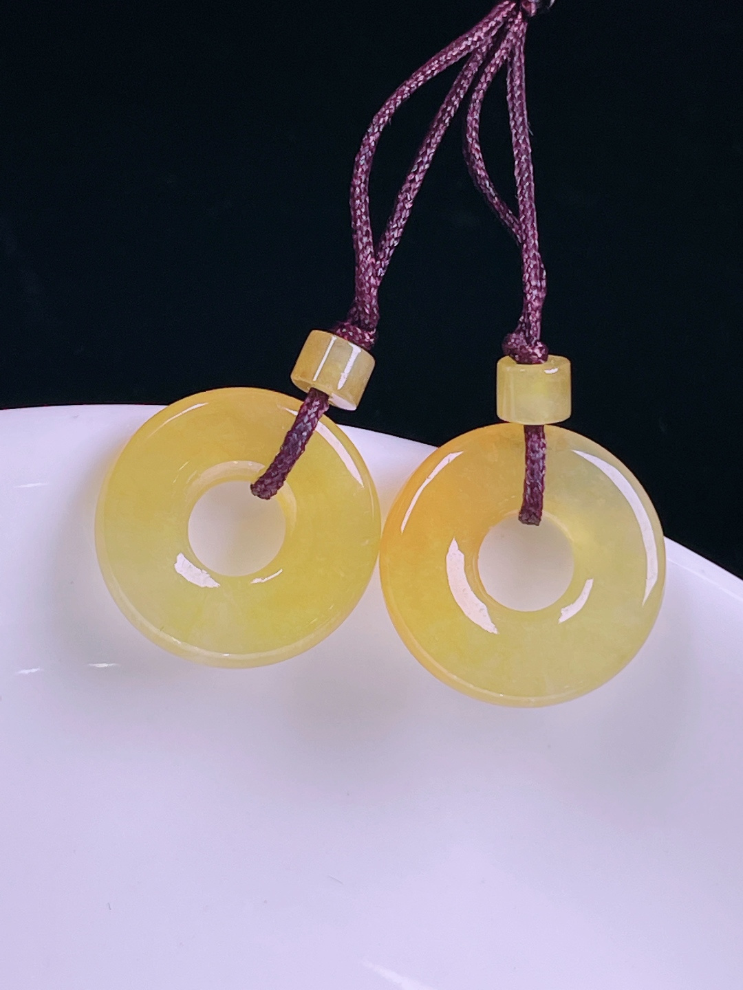 ️冰黄耳坠，老种起光，细底通透，尺寸：裸石14.8/2.9mm0527