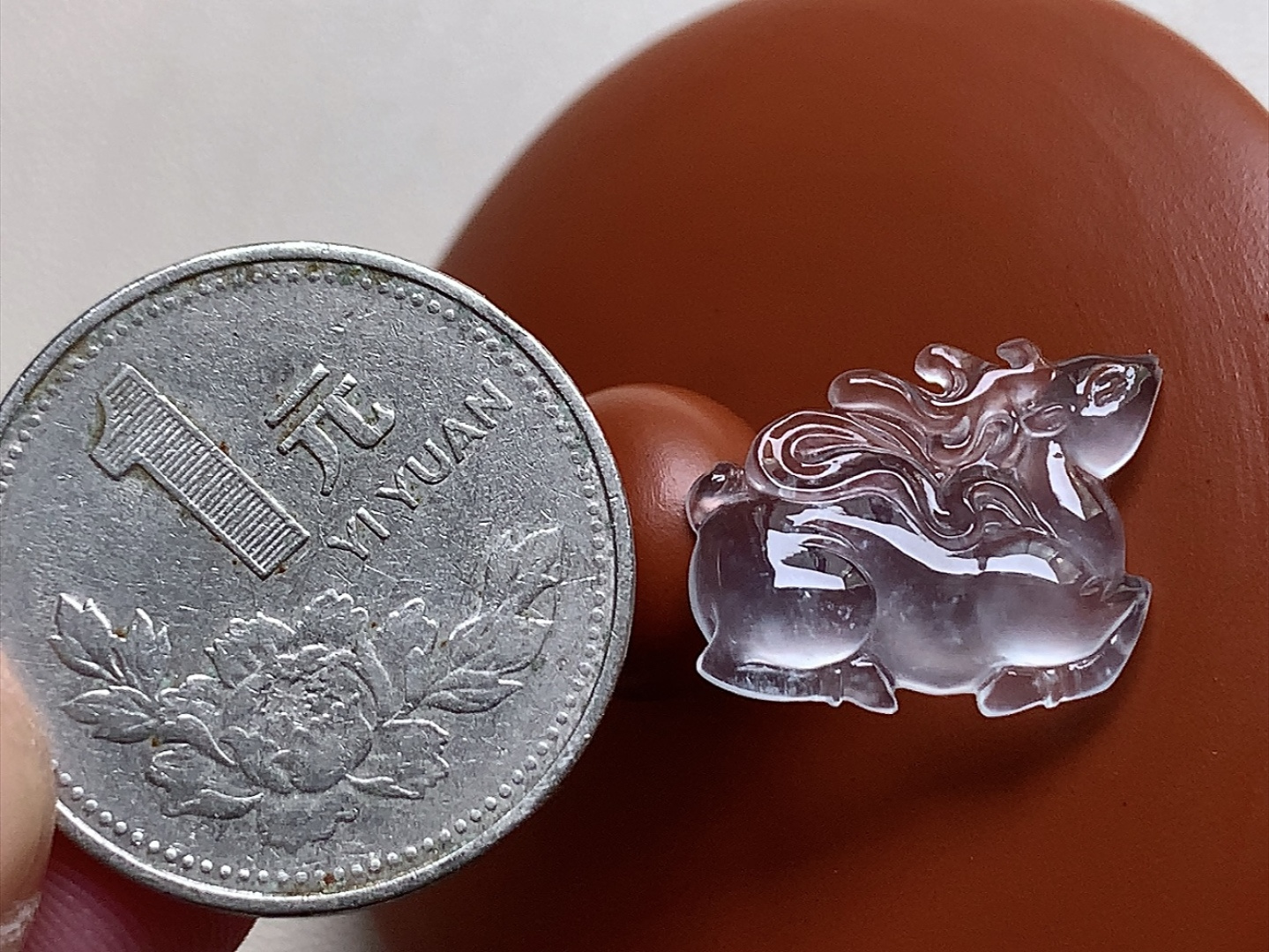 ️ 玻璃种麋鹿 冰透感十足，起光感，尺寸17.8*14.5*3