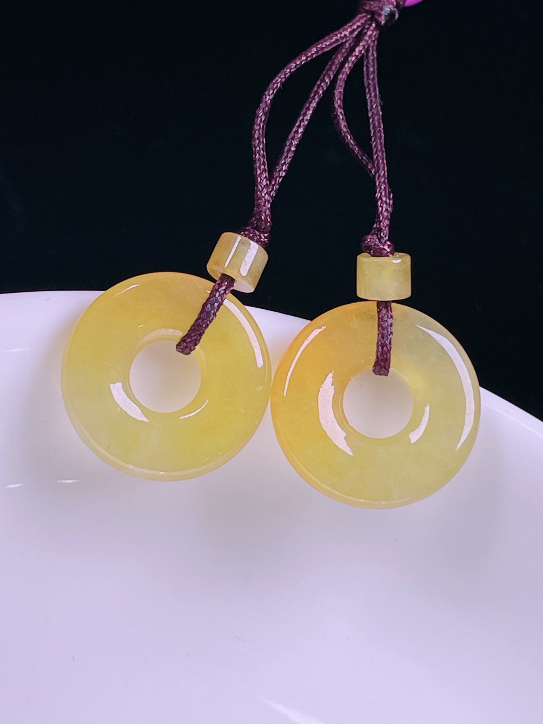 ️冰黄耳坠，老种起光，细底通透，尺寸：裸石14.8/2.9mm0527