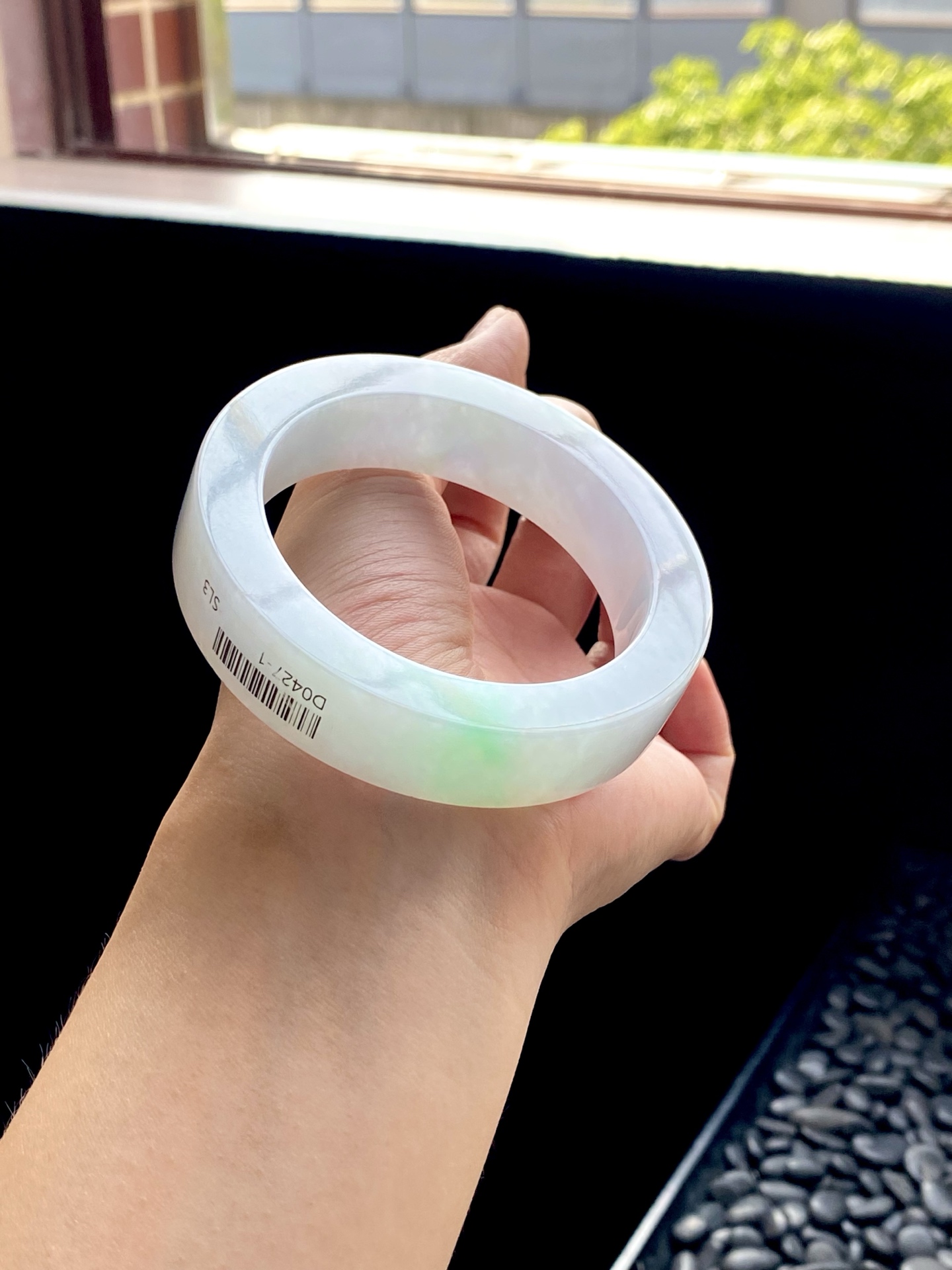 白底青宽版镯胚 D0427-1 ⭕️75.5-56.5-15-9.5 可做57～59正圈