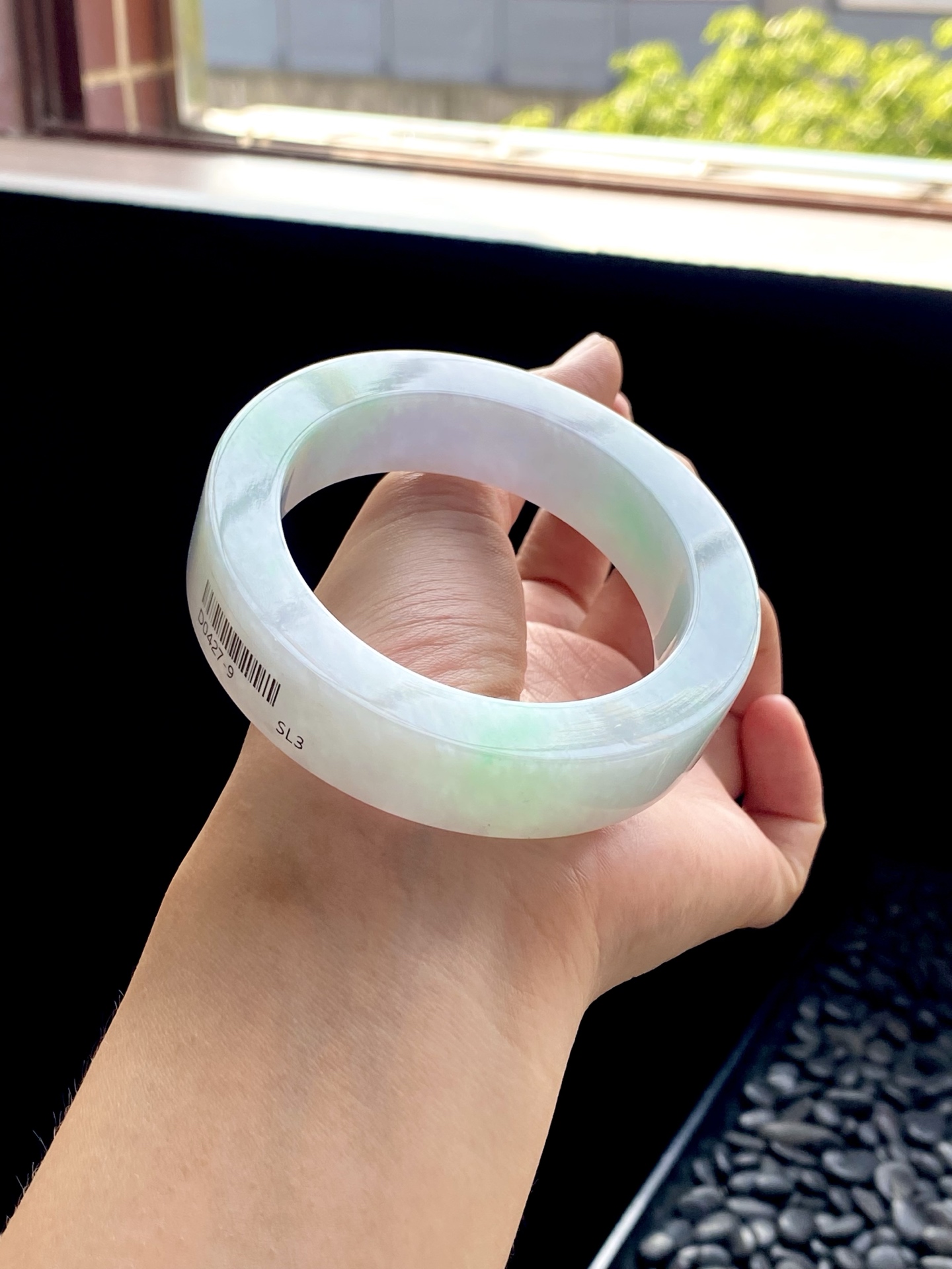 大圈口白底青宽版镯胚 D0427-9 ⭕️77.3-57.5-15.4-10.2 可做58～61正圈
