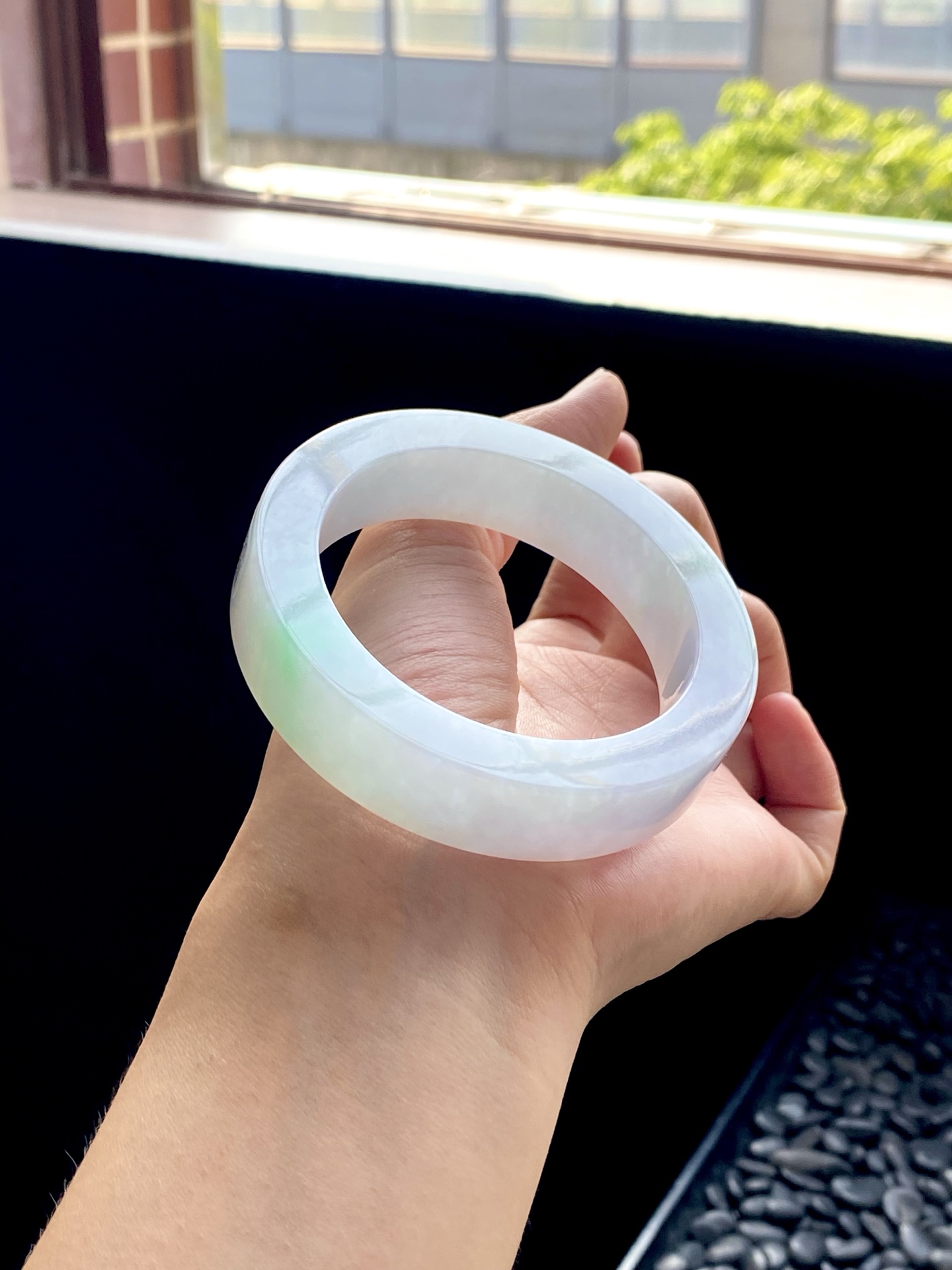 白底青宽版镯胚 D0427-1 ⭕️75.5-56.5-15-9.5 可做57～59正圈