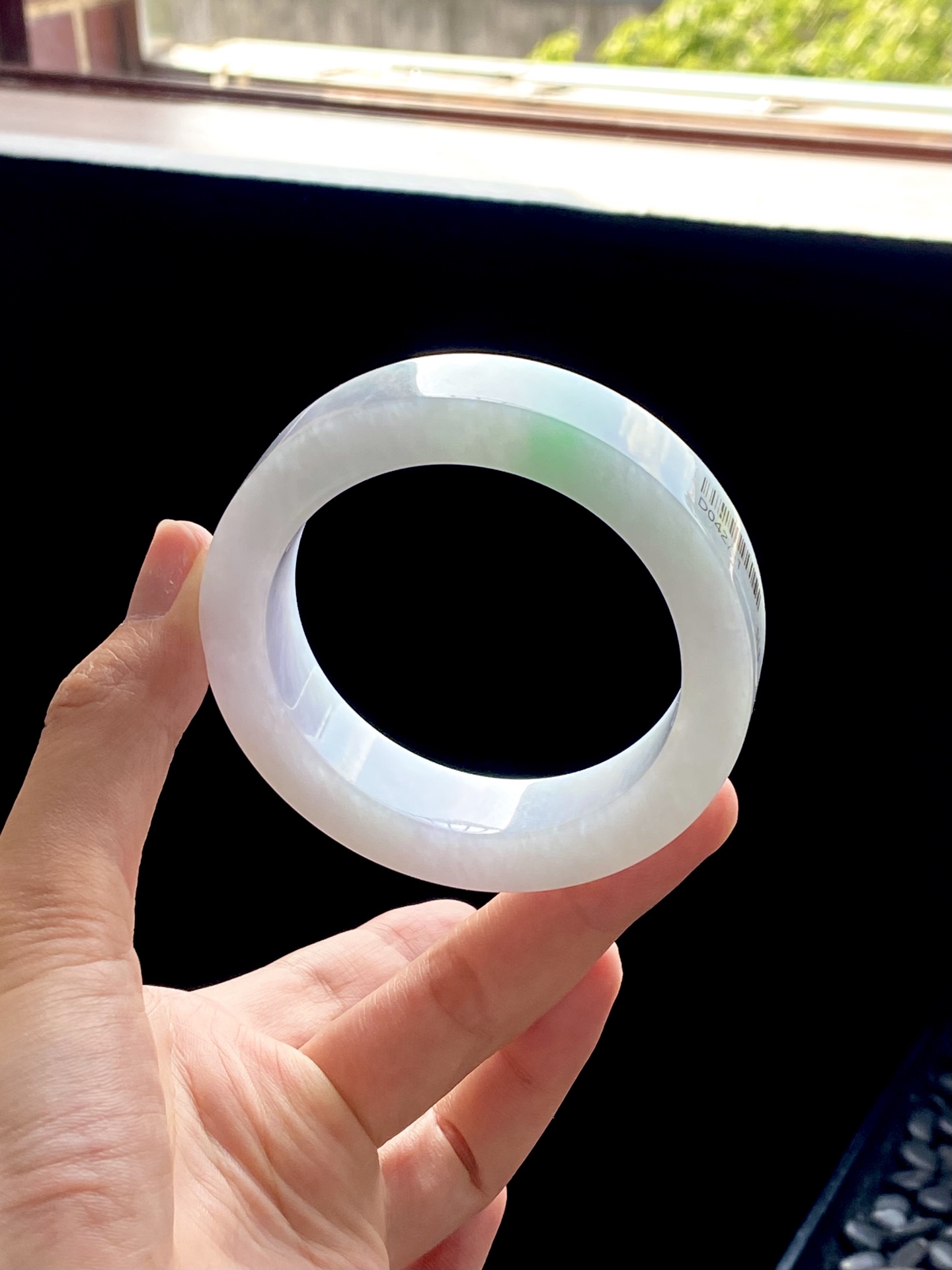 白底青宽版镯胚 D0427-1 ⭕️75.5-56.5-15-9.5 可做57～59正圈