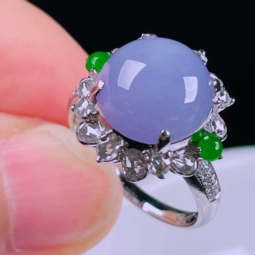 ️戒指，老种起光，细底通透，尺寸：裸石12/12/8mm0527
