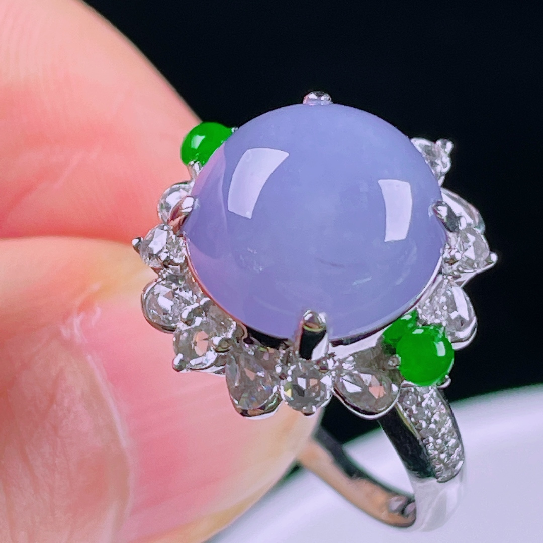 ️戒指，老种起光，细底通透，尺寸：裸石12/12/8mm0527