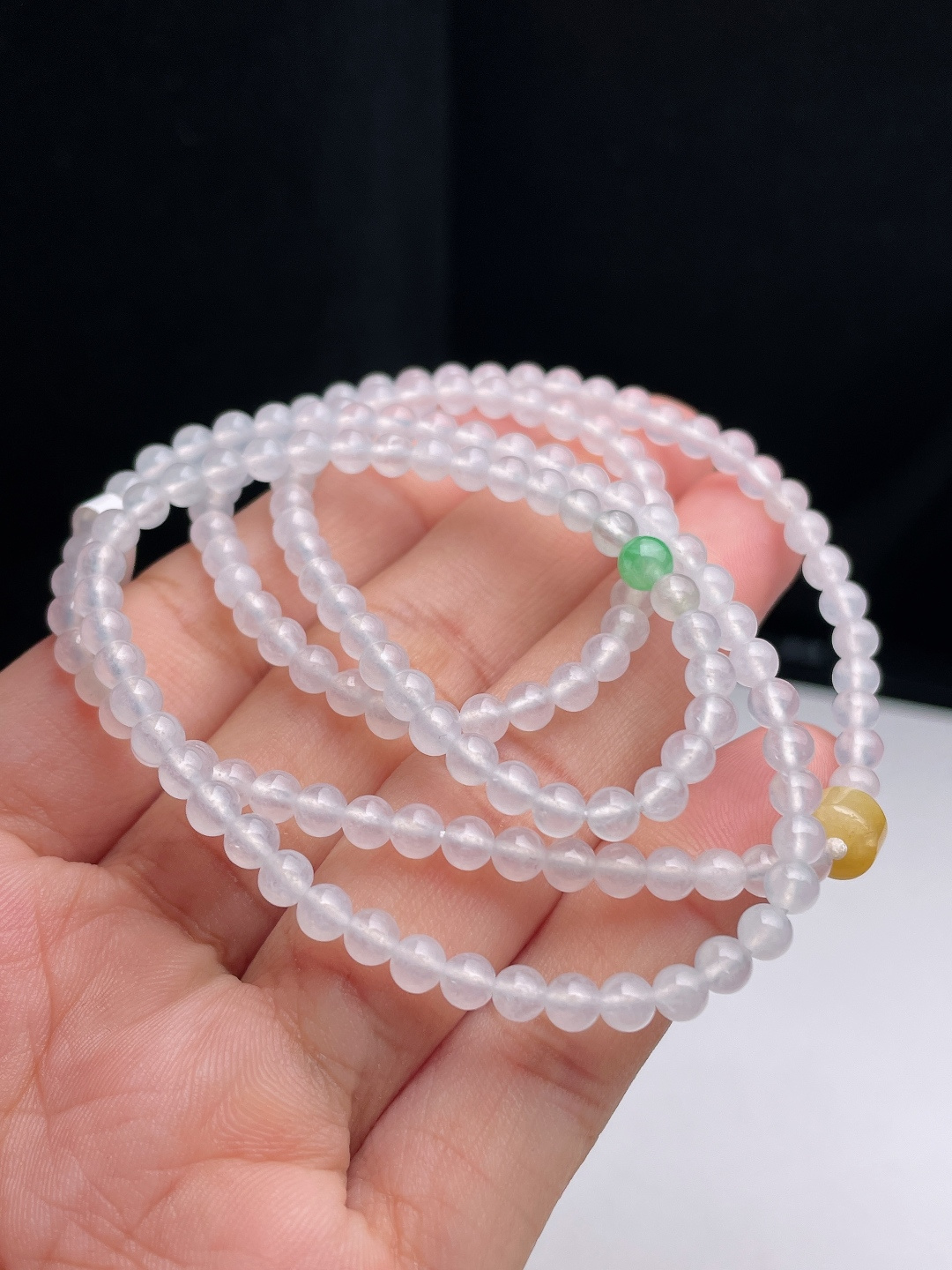 ️ 4mm冰种小米珠项链