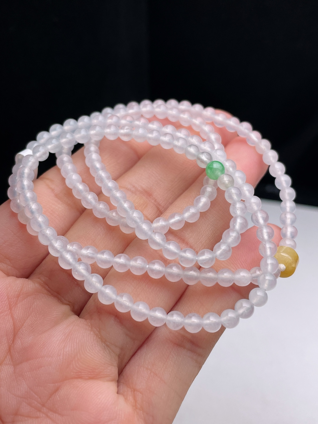 ️ 4mm冰种小米珠项链