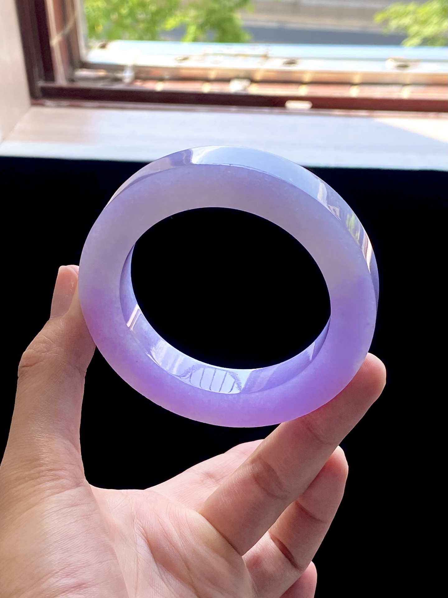 大圈口冰紫满紫镯胚 B0527-1 ⭕️80-57-12.3-11.5 可做57～64正圈