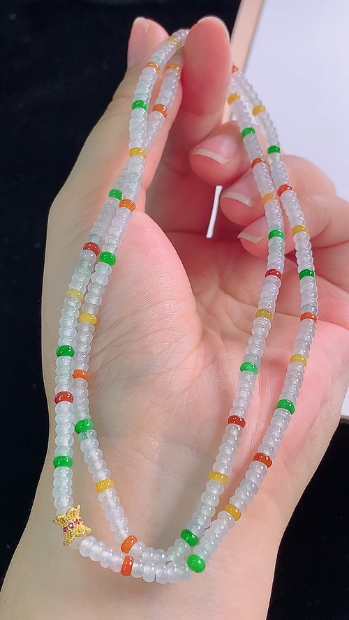 多彩项链，尺寸:3.8-2.1mm 25