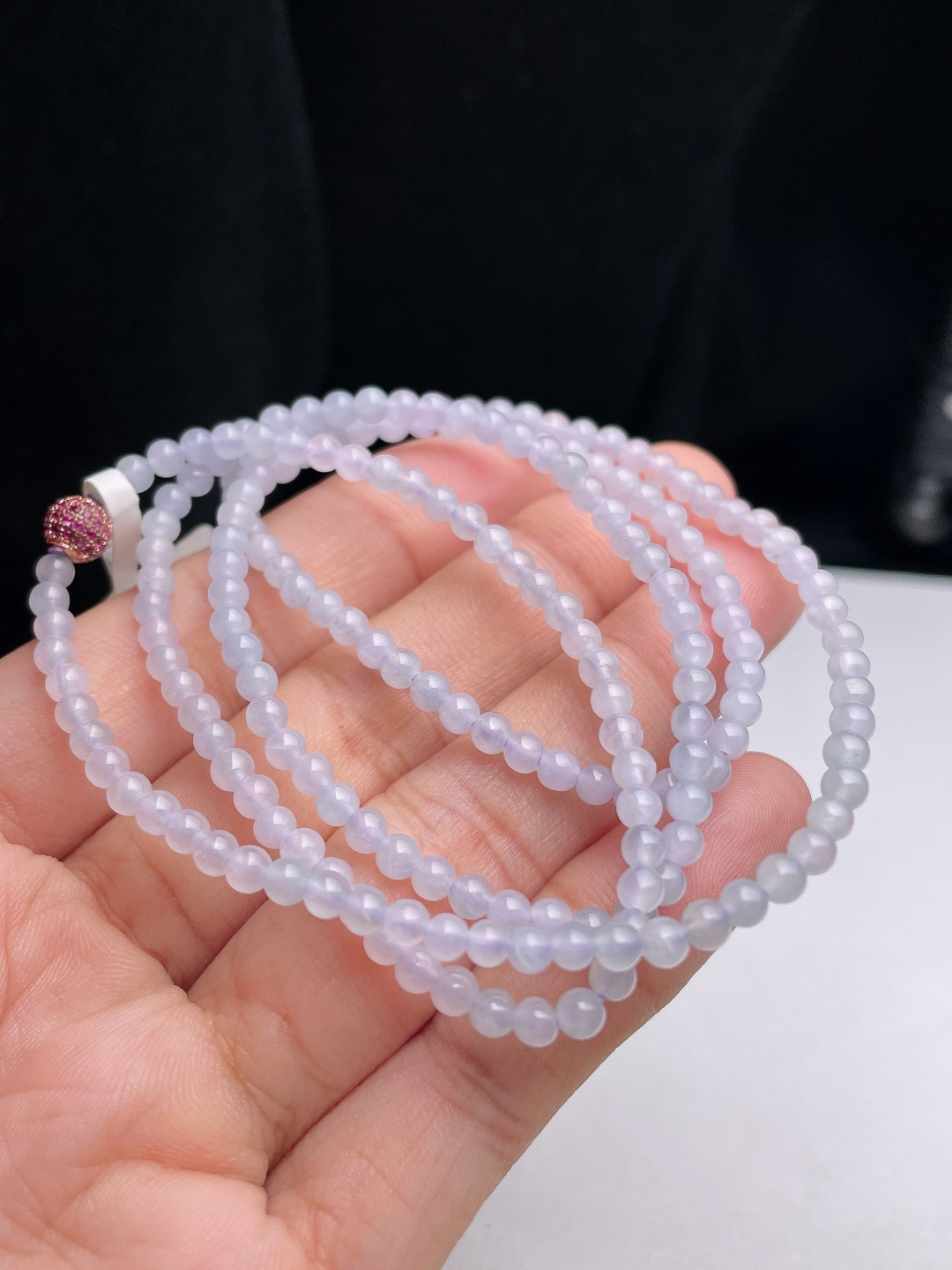 ️ 冰紫小米珠项链