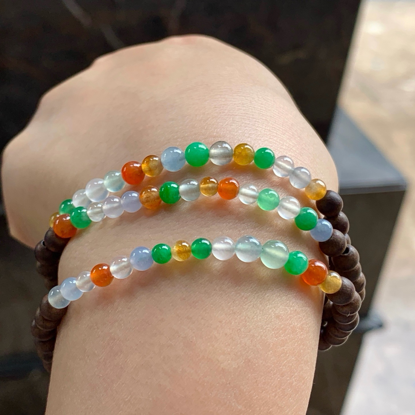 多彩珠链^_^鲜艳 冰透 种水好
