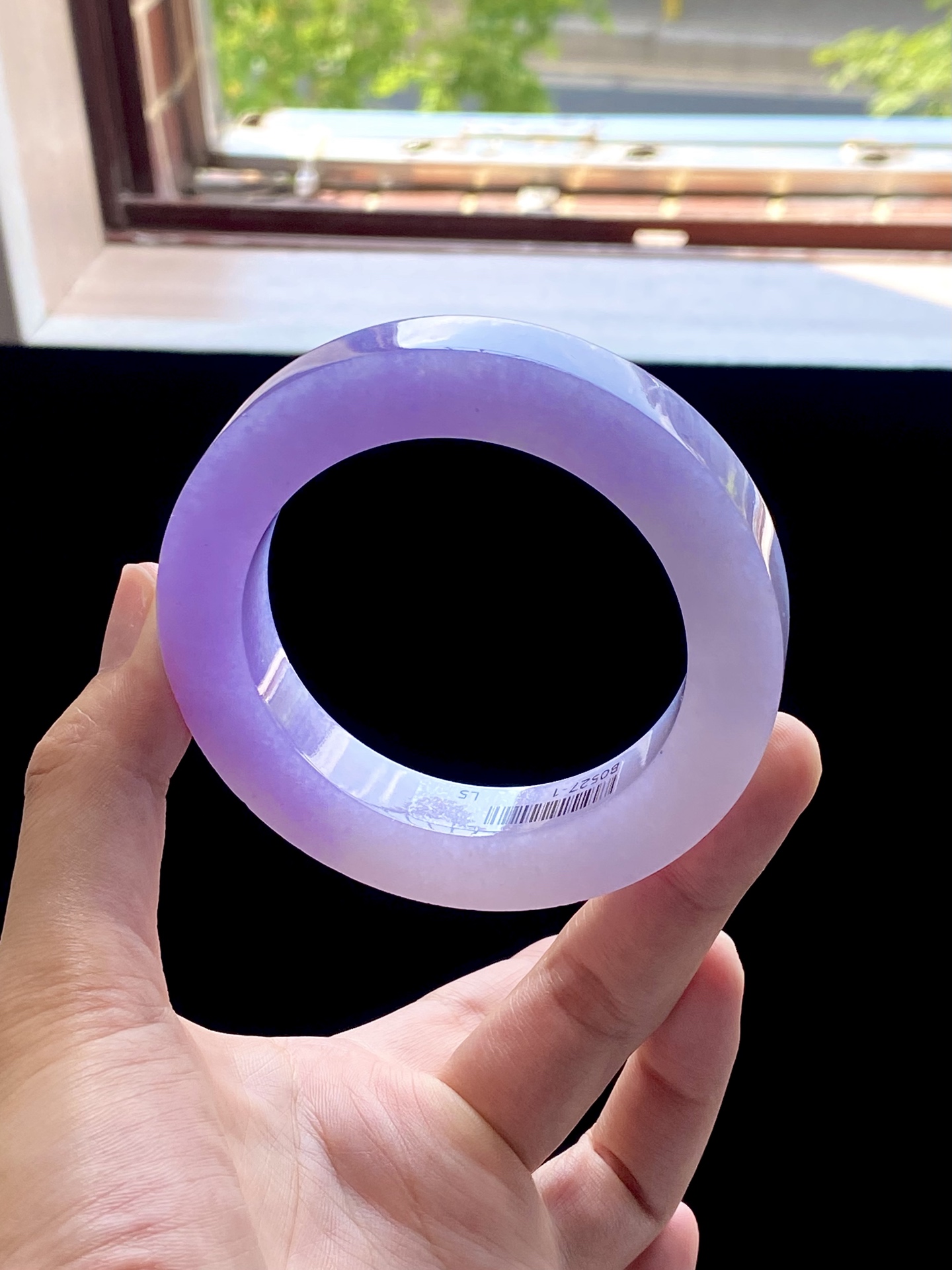 大圈口冰紫满紫镯胚 B0527-1 ⭕️80-57-12.3-11.5 可做57～64正圈