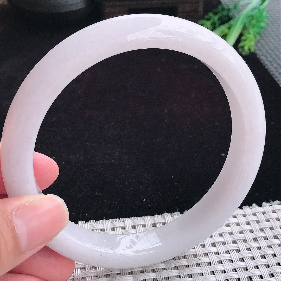 自然光70/12.5/9.6超大圈口老坑冰润白月光手镯翡翠玉镯女款百搭