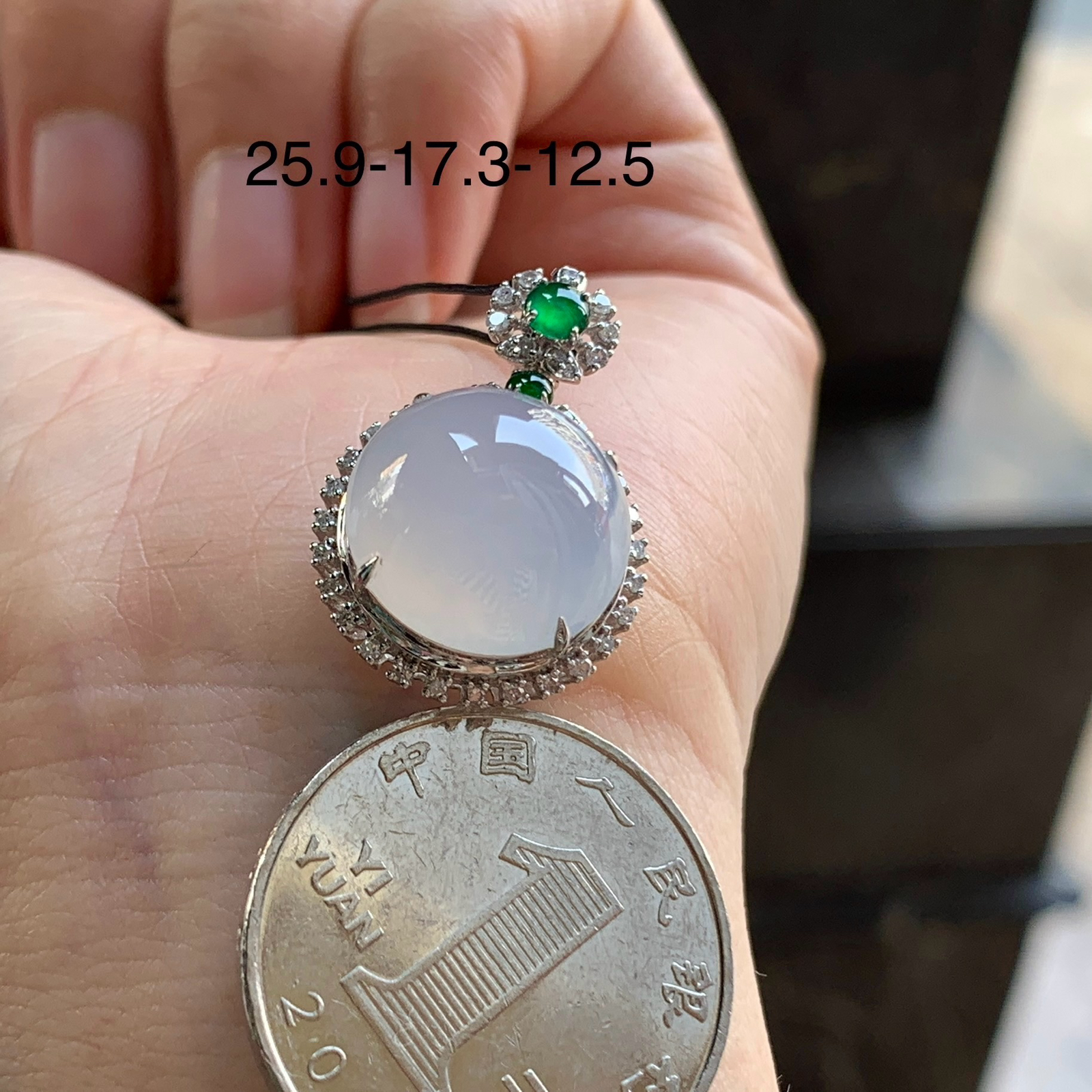 金钻镶嵌冰种吊坠^_^清新